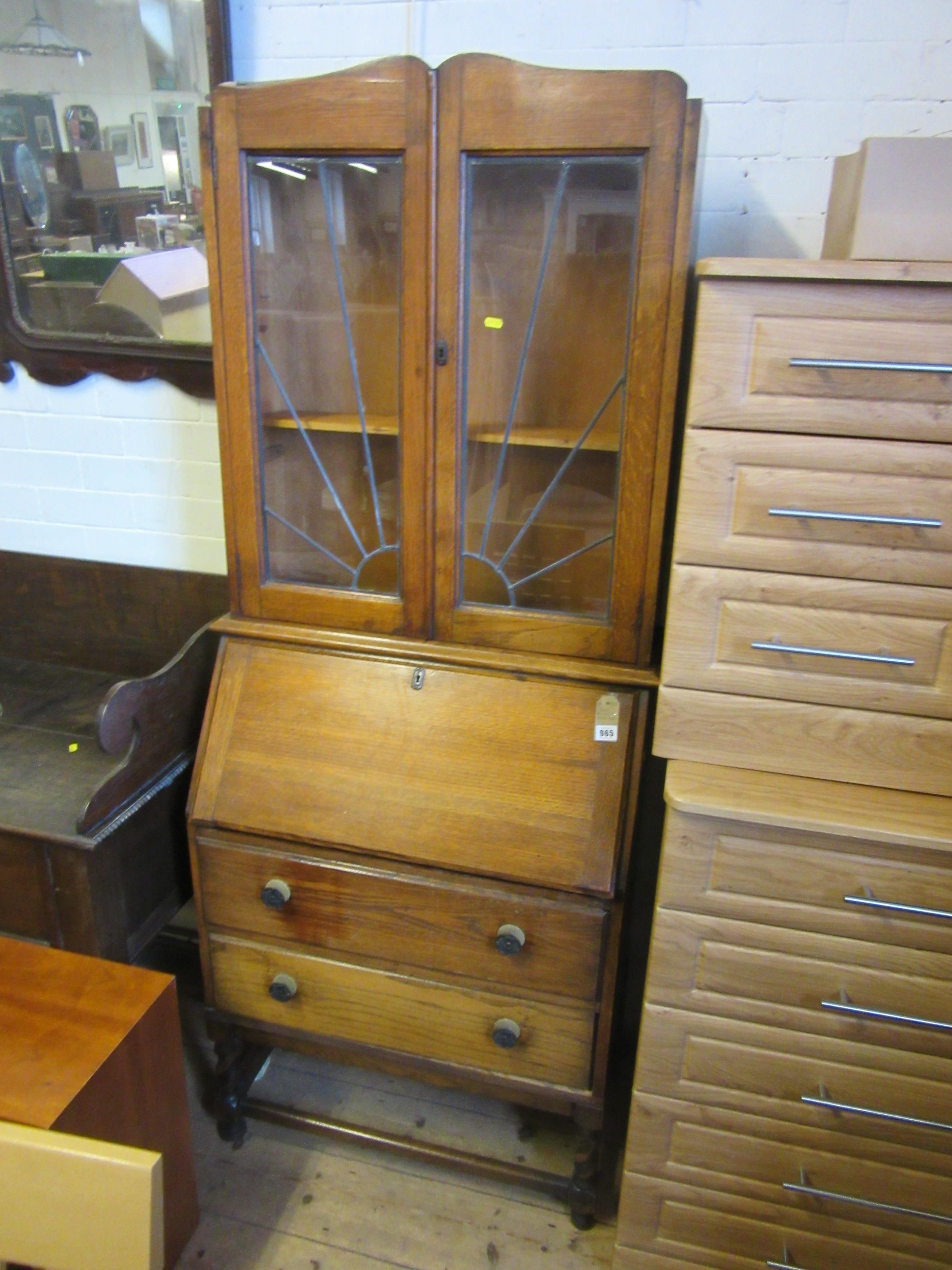 OAK BUREAU BOOKCASE Image