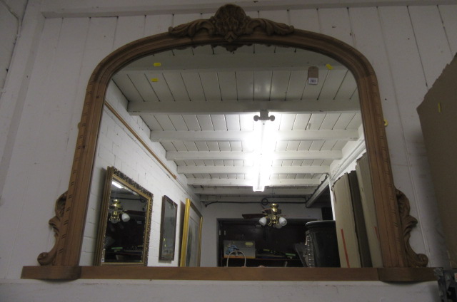 PINE FRAMED OVERMANTEL MIRROR Image