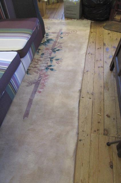 LARGE BEIGE PATTERN FRINGED CARPET 367cm by 275cm Image