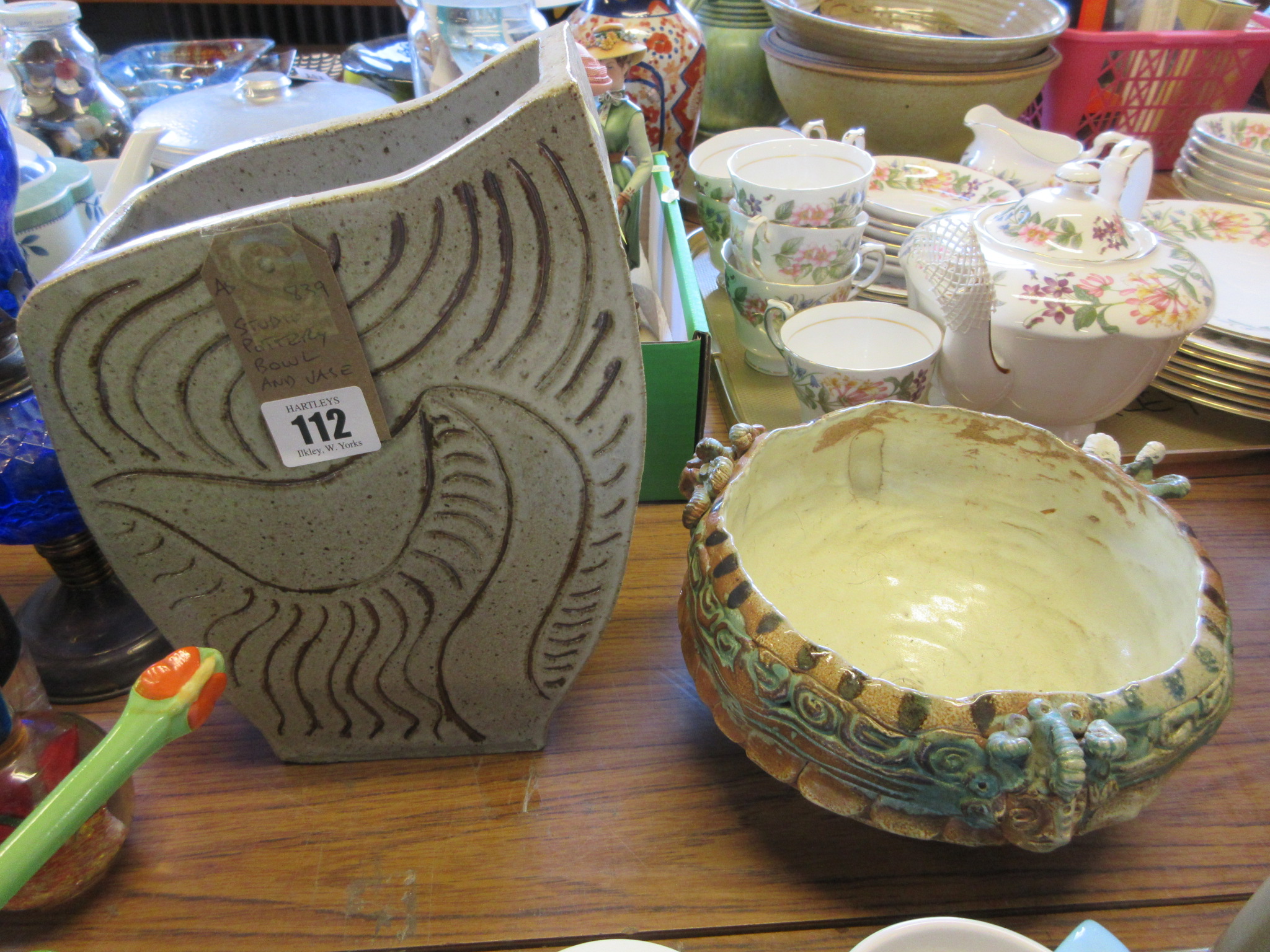 STUDIO POTTERY BOWL AND VASE Image