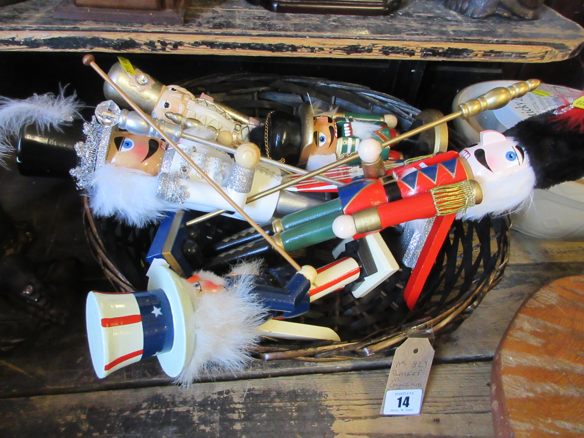 BASKET OF CHRISTMAS NUTCRACKER FIGURES Image