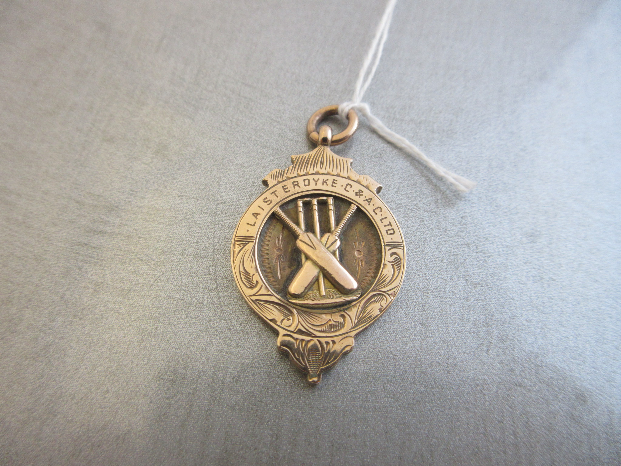 9CT GOLD CRICKETING FOB - 11.7G Image