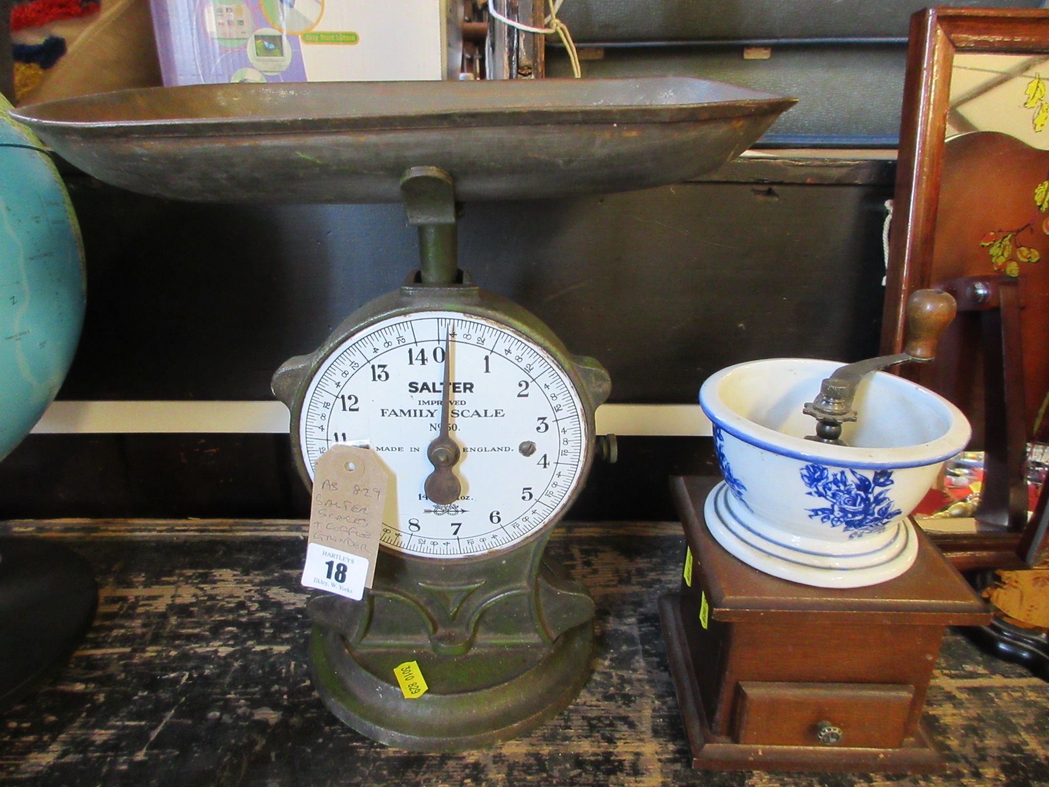 SALTER SCALES AND A COFFEE GRINDER Image