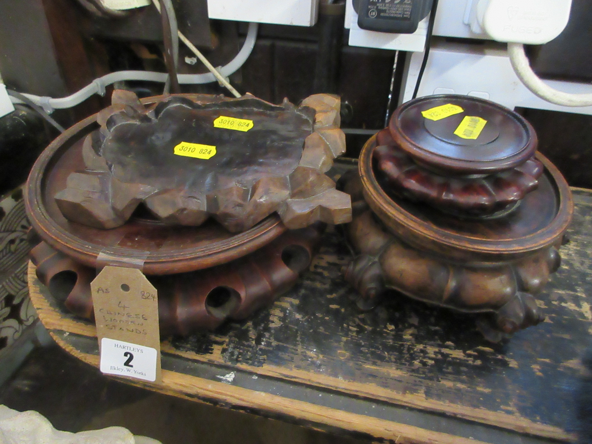 FOUR CHINESE WOOD STANDS Image