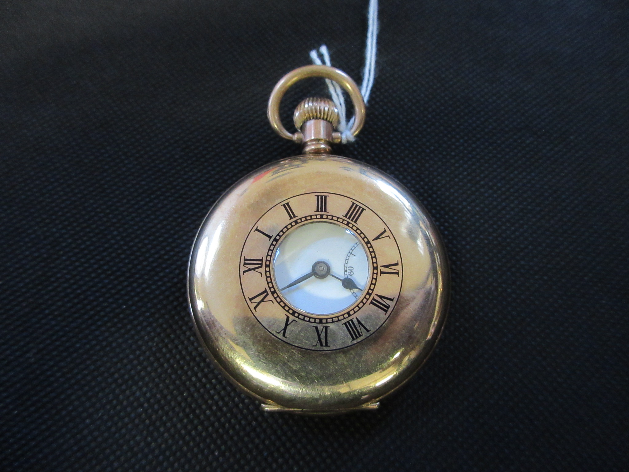 GOLD PLATED HALF HUNTER POCKET WATCH Image