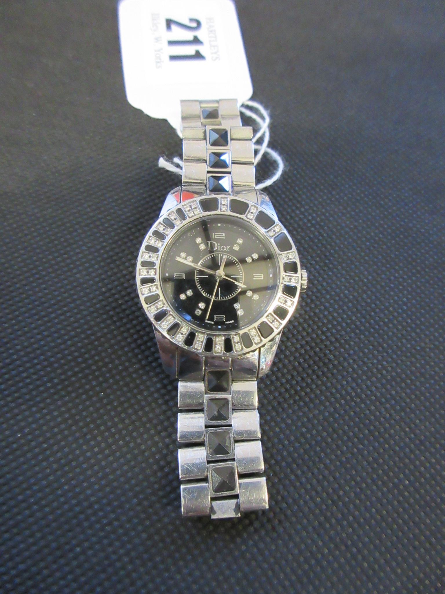CHRISTIAN DIOR CHRISTAL STAINLESS STEEL WRISTWATCH Image