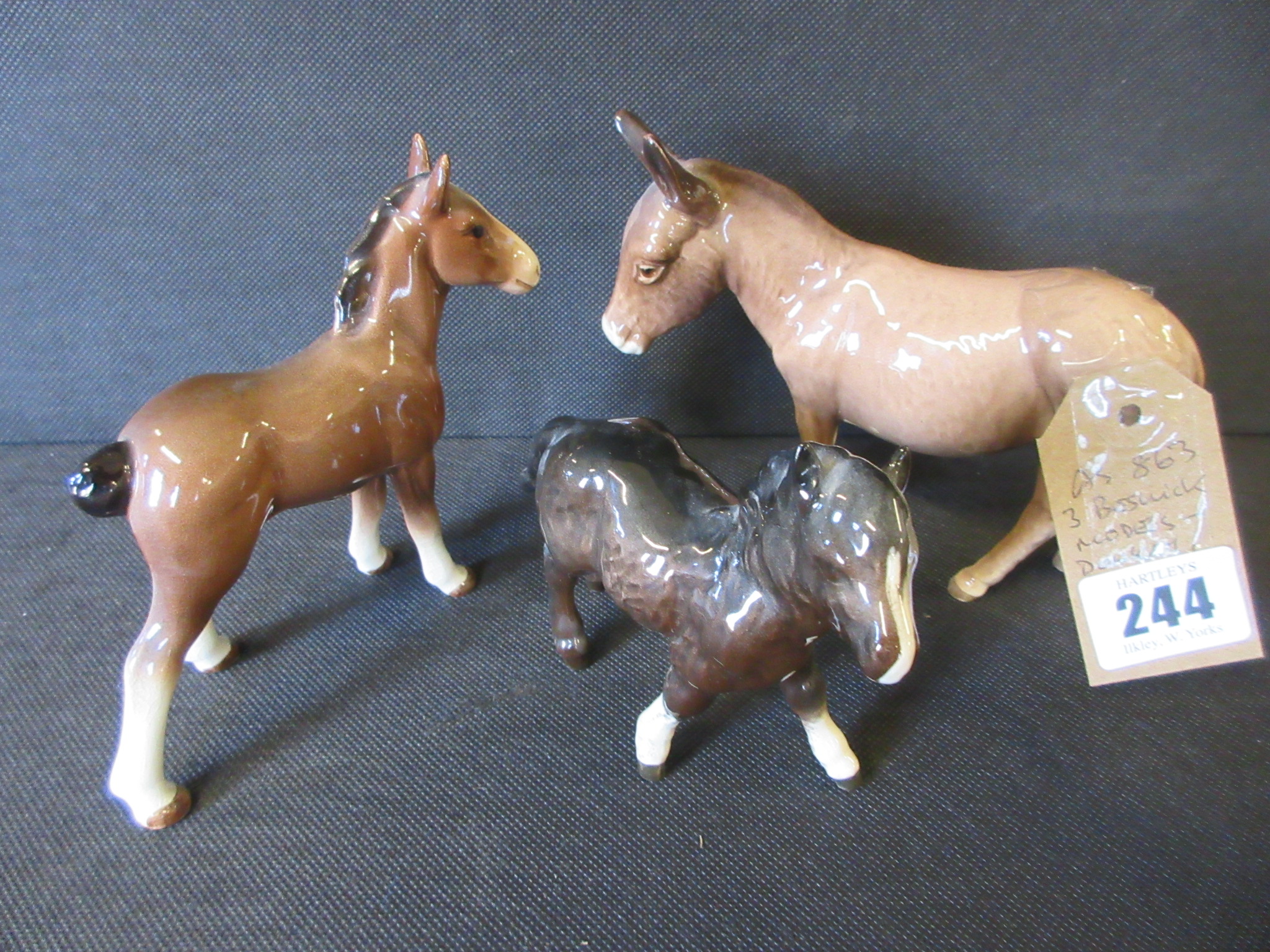 BESWICK DONKEY AND PONY AND A SYLVAC FOAL Image