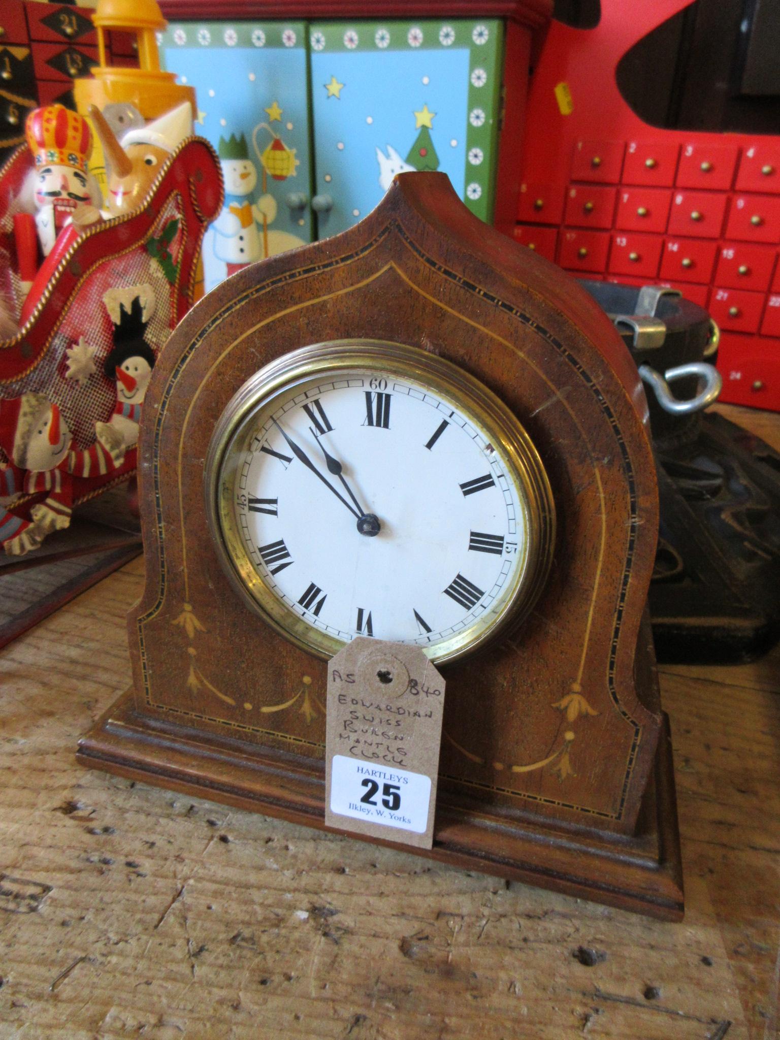 EDWARDIAN SWISS BUREN MANTLE CLOCK Image