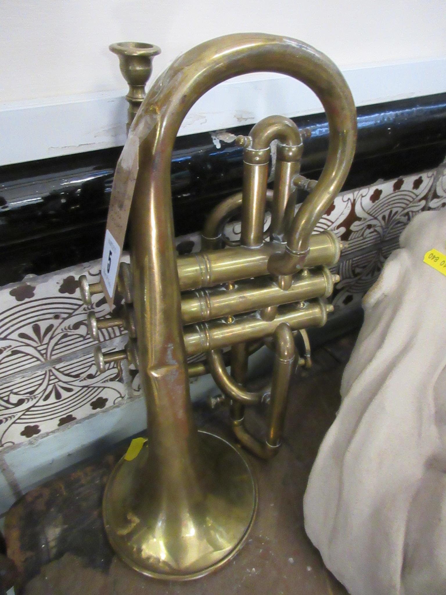 HILLERON OF PARIS BRASS CORNET Image