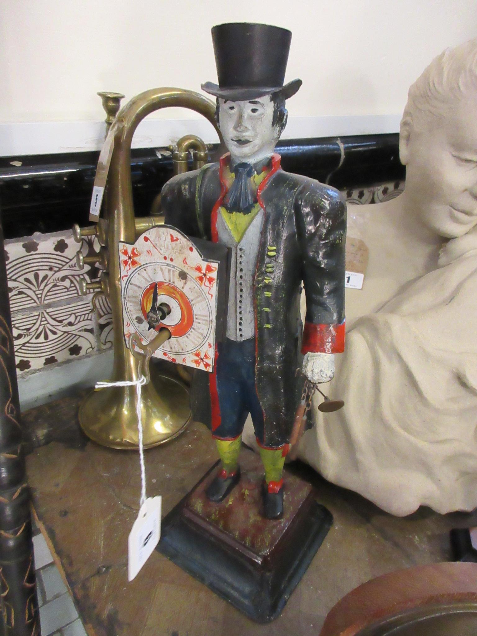19TH CENTURY STYLE GERMAN METAL PEDLAR CLOCK Image