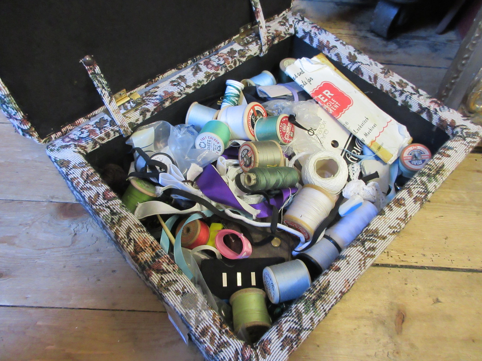 SEWING BASKET AND CONTENTS Image