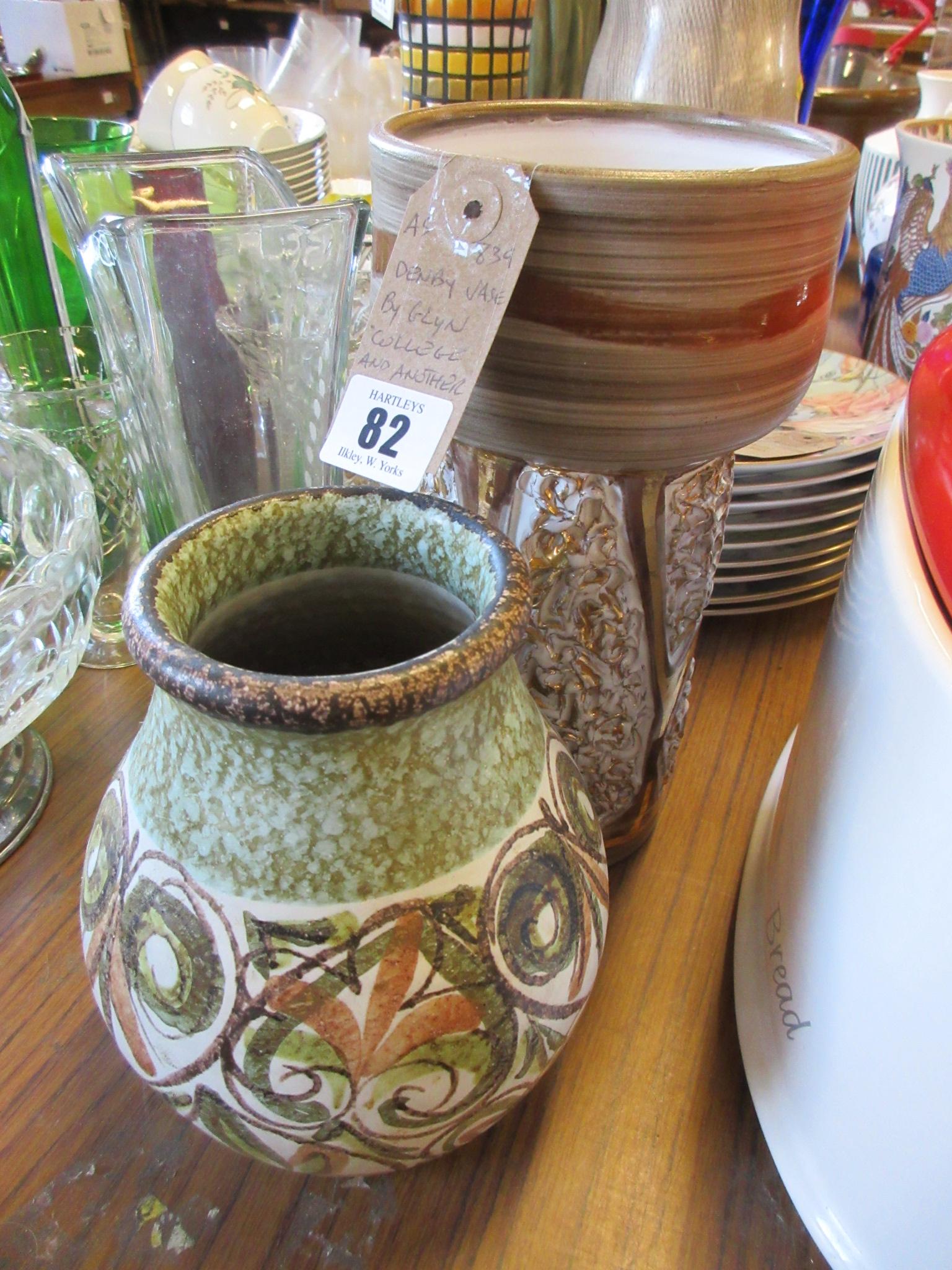 DENBY VASE BY GLYN COLLEDGE AND ANOTHER Image