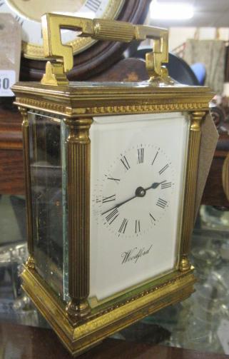 Brass woodford carriage clock | Hartleys Auctioneers & Valuers