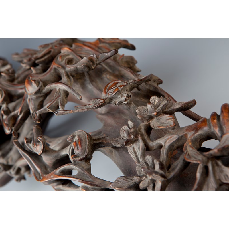 A large chinese wood ruyi sceptre late qing dynasty carved throughout ...