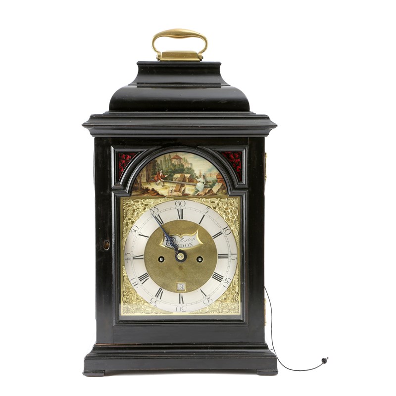 A George Ii Ebonised Automaton Bracket Clock 