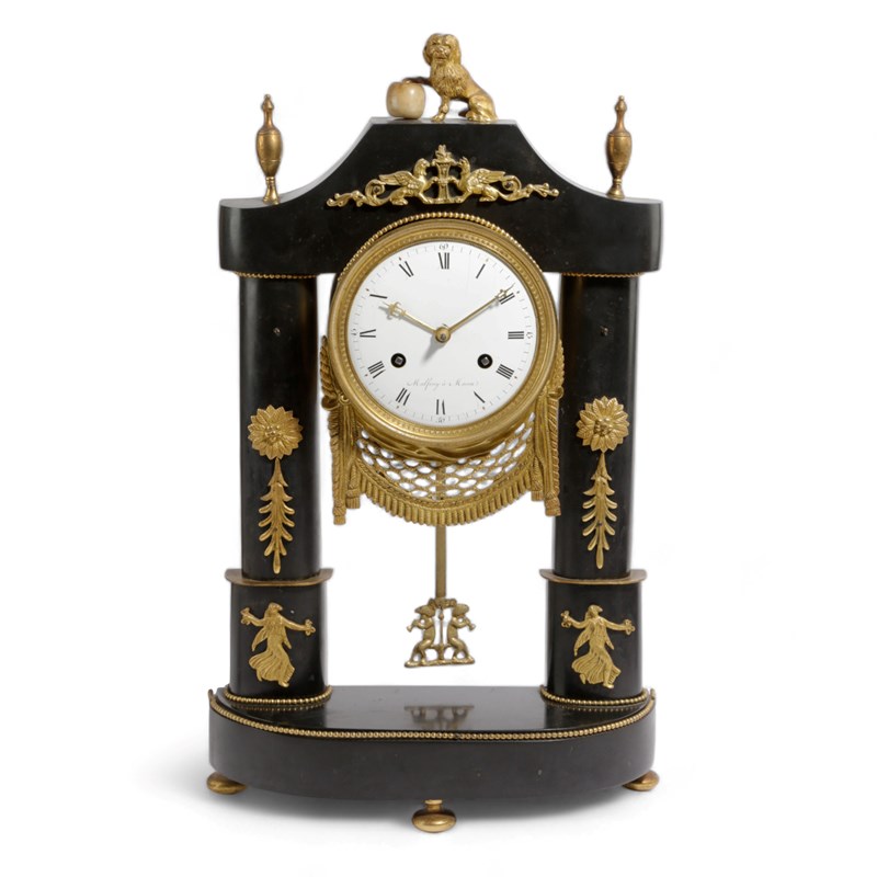 A louisphilippe ormolu and black marble mantel clock Woolley and Wallis