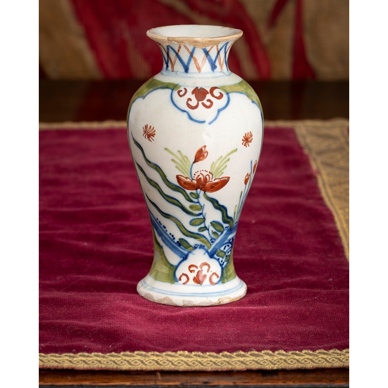 A small delftware polychrome-decorated, vase, probably london, circa ...