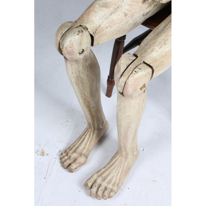 A life-size carved and painted wood mannequin or processional saint ...