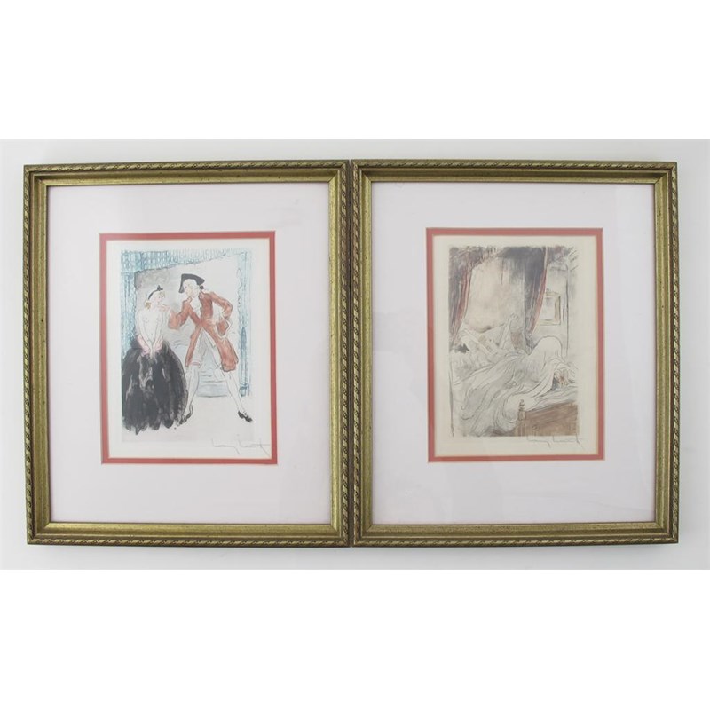 A set of four erotic aquatints by louis icart | Woolley and Wallis