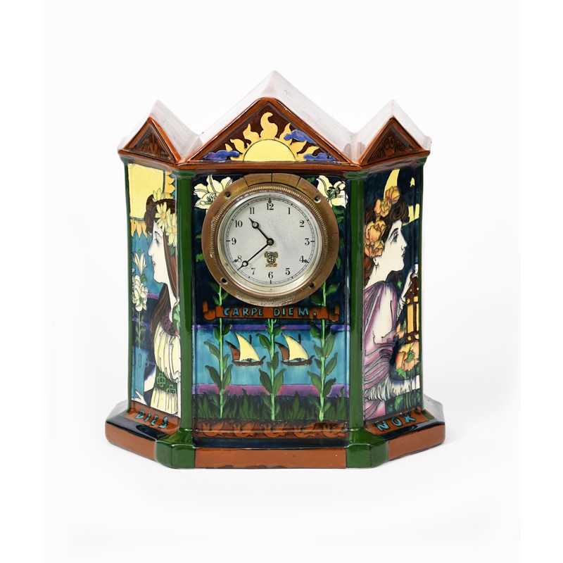 Frederick Rhead Clock A foley wileman intarsio mantel clock designed by frederick rhead ...
