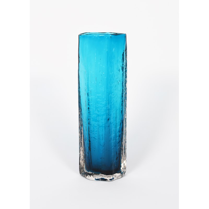 A whitefriars kingfisher blue glass vase designed by geoffrey baxter ...