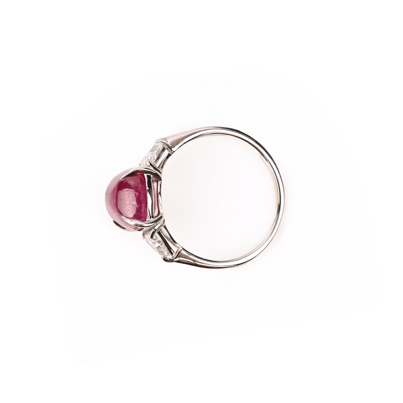 A ruby and diamond three stone ring | Woolley and Wallis