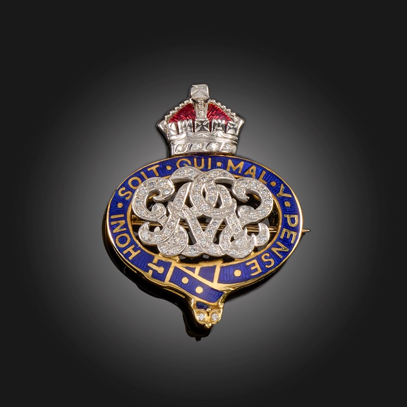 A diamond and enamel regimental brooch for the grenadier guards ...