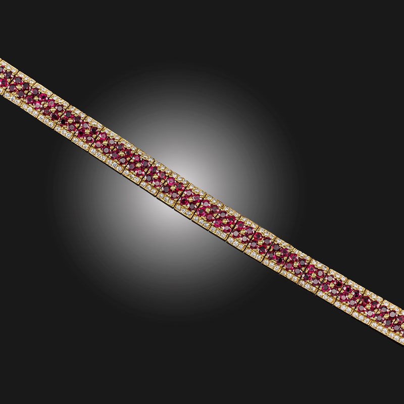 A ruby and diamond bracelet | Woolley and Wallis