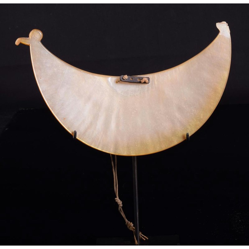 Two solomon islands shell crescent shape pendants | Woolley and Wallis