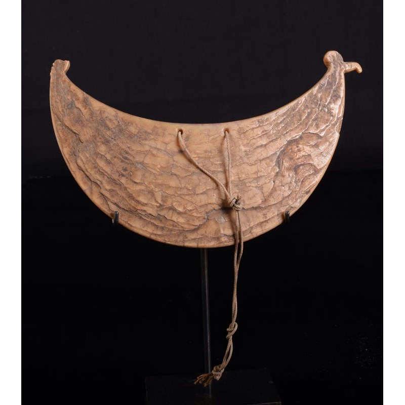 Two solomon islands shell crescent shape pendants | Woolley and Wallis