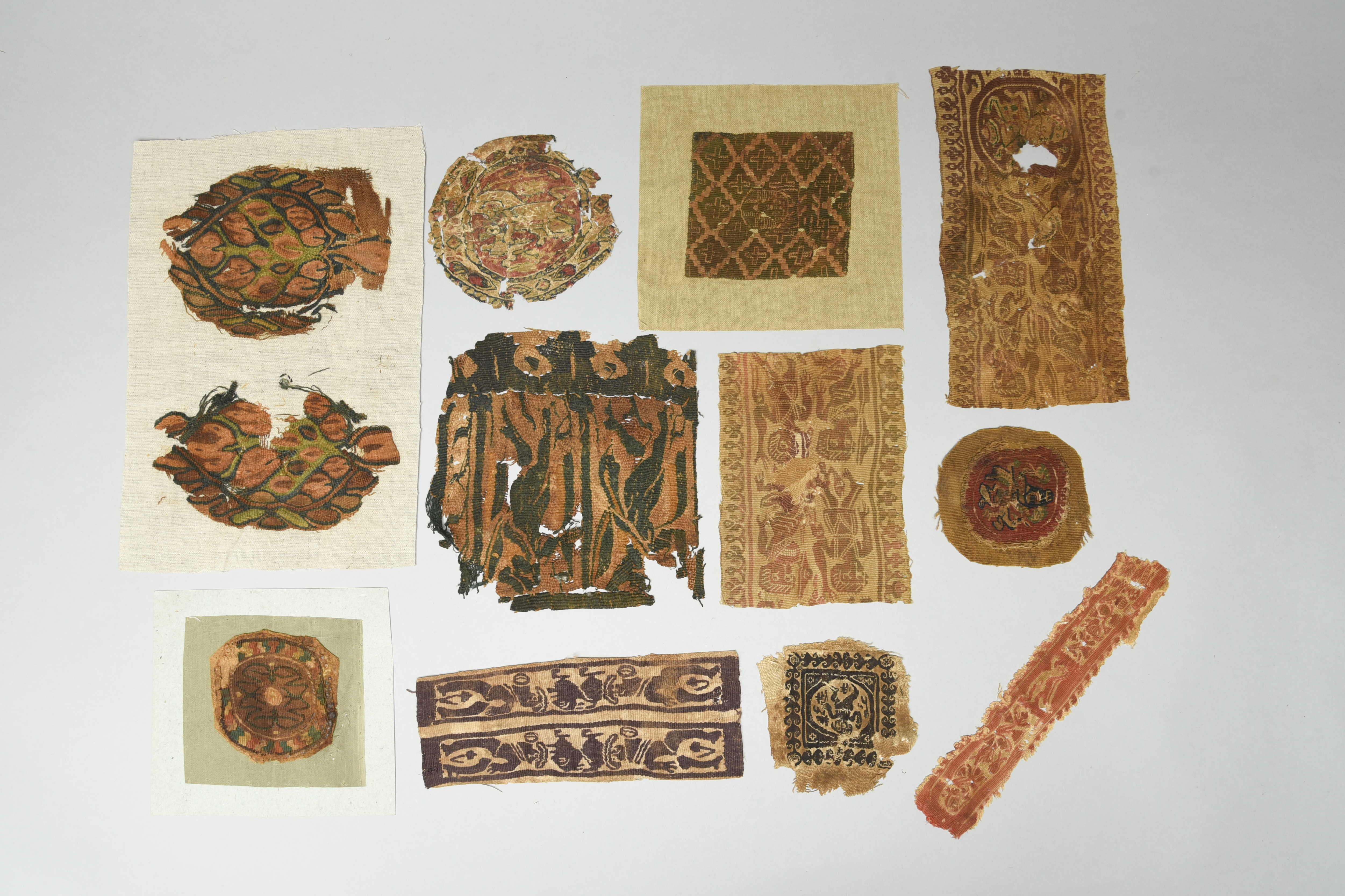 Twelve Coptic textile fragments